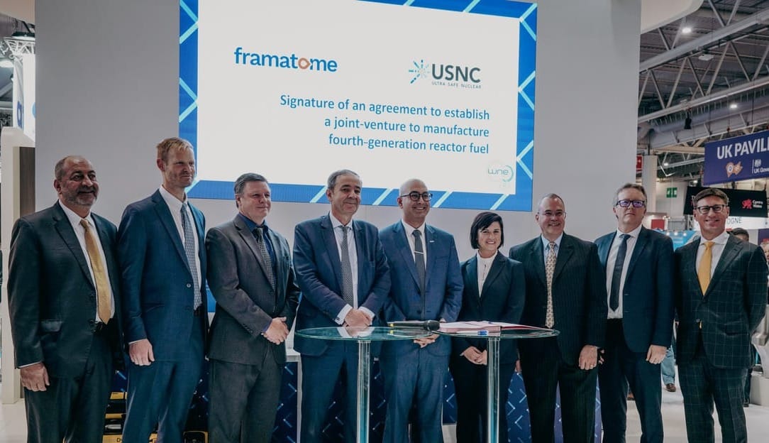 Framatome Inc. and Ultra Safe Nuclear Corporation execute an agreement to establish a joint venture to manufacture fourth-generation reactor fuel